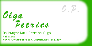 olga petrics business card